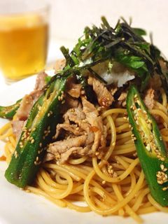 冷製豚しゃぶとオクラの和風パスタ-レシピのメイン写真