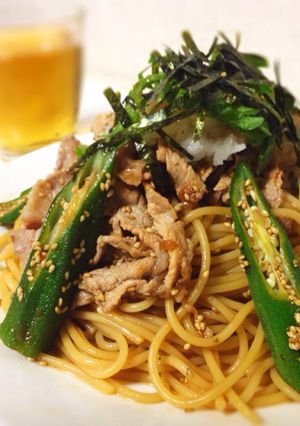 冷製豚しゃぶとオクラの和風パスタ-レシピのメイン写真