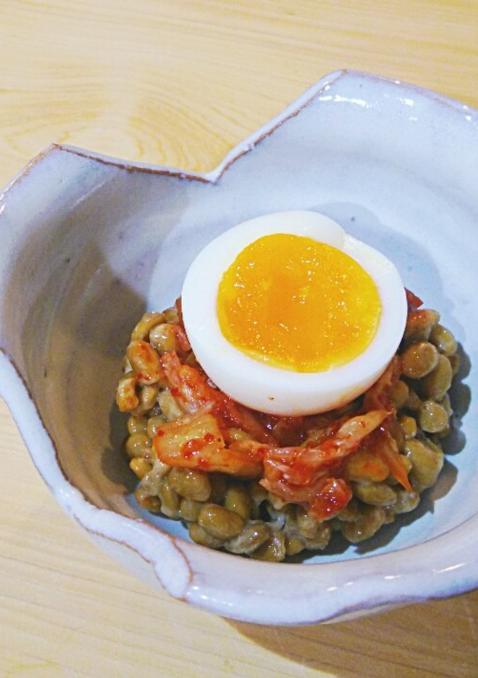 納豆とキムチと、ゆで卵【乗せるだけ。】-レシピのメイン写真