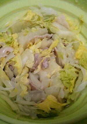 レンジで手軽に一人分！白菜と豚バラ重ね煮-レシピのメイン写真