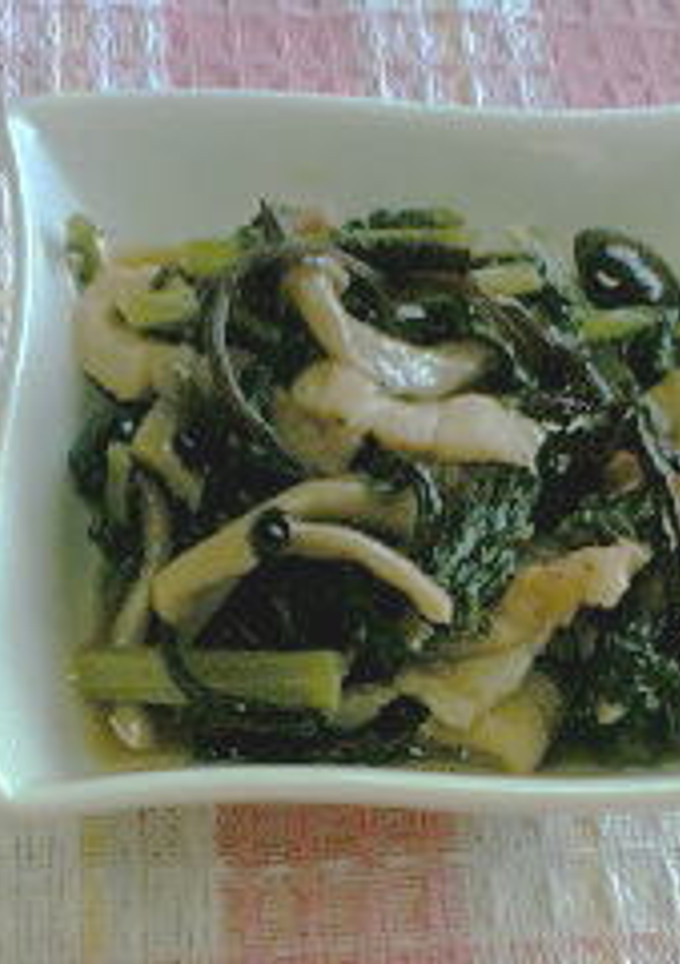 大根の葉っぱと茸の煮物-レシピのメイン写真