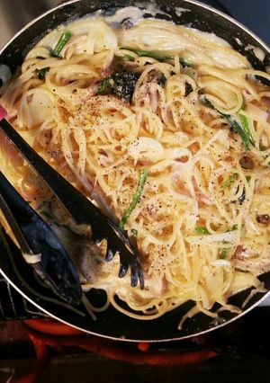 生クリーム不要!カルボナーラ風パスタ♪-レシピのメイン写真