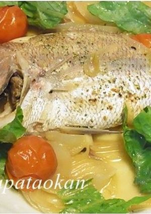 鯛と玉ねぎのアクアパッツア-レシピのメイン写真