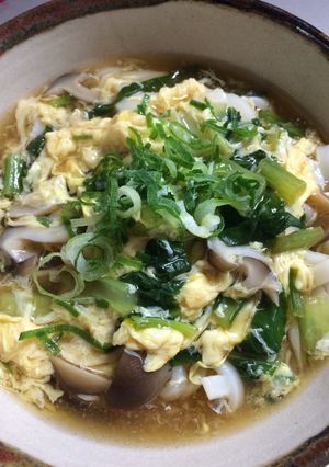 ランチに☆小松菜しめじの玉子とじうどん-レシピのメイン写真