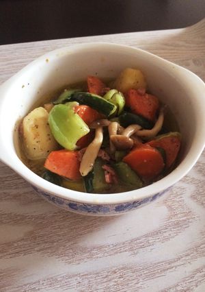 美肌レシピ:緑黄色野菜のアヒージョ-レシピのメイン写真