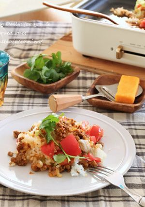 ホットプレートでタコライス-レシピのメイン写真