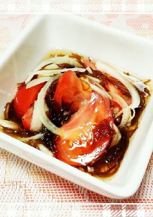 簡単!トマトとたまねぎのもずく酢マリネ風-レシピのメイン写真