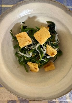 ほうれん草とじゃことカリカリ油揚げの和物-レシピのメイン写真