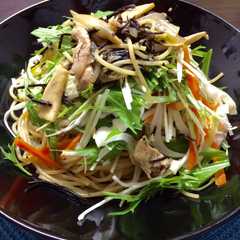 豚とひじきと水菜のサラダパスタ-レシピのメイン写真