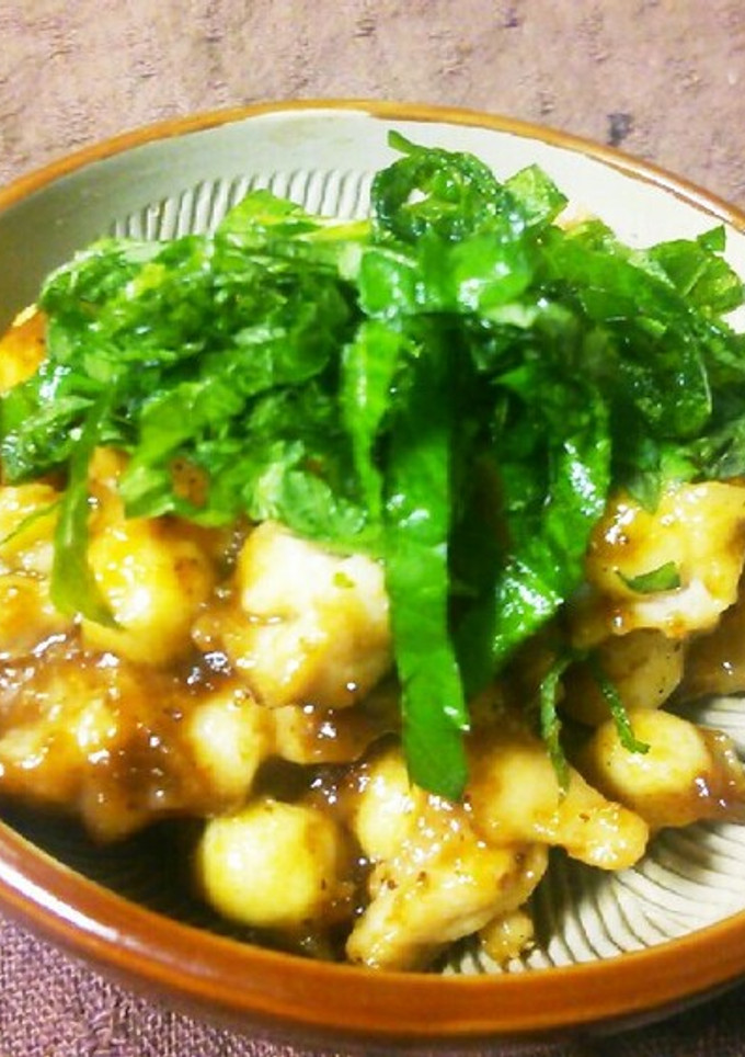簡単軟骨コク旨梅肉炒め大葉のせ 副菜-レシピのメイン写真