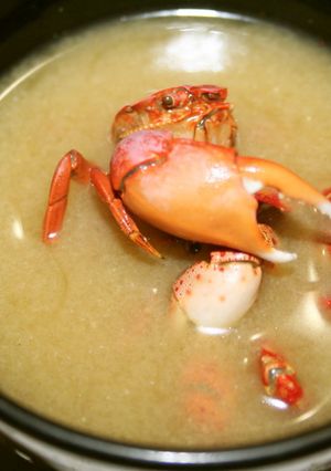 キャンプで磯カニのお味噌汁-レシピのメイン写真