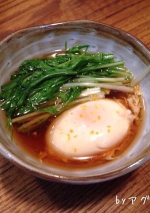 水菜と落とし卵の煮物-レシピのメイン写真