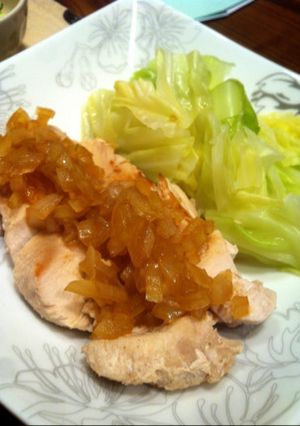 減量⁂蒸し鶏胸肉の玉ねぎソースがけ-レシピのメイン写真