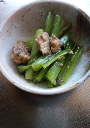 ウルイの簡単サバ缶煮-レシピのメイン写真