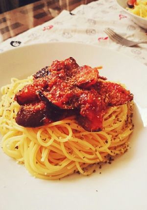 ナスと挽き肉のボロネーゼ風パスタ-レシピのメイン写真