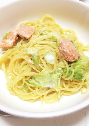 鮭とキャベツのクリームパスタ-レシピのメイン写真