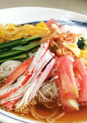 夏ランチ☆冷やし中華風ぶっかけ素麺-レシピのメイン写真