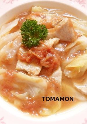 簡単ヘルシー✿ポークキャベツとまとスープ-レシピのメイン写真
