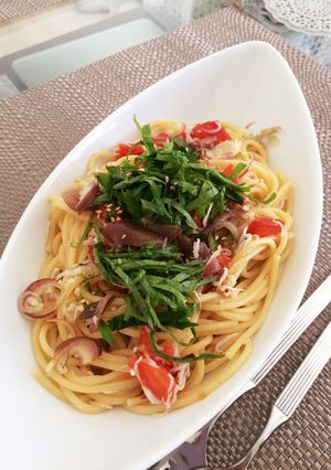 超簡単♪しらすと夏野菜のペペロンチーノ-レシピのメイン写真