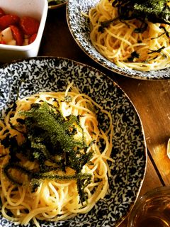 海ぶどうと明太子のプチプチ和風パスタ-レシピのメイン写真
