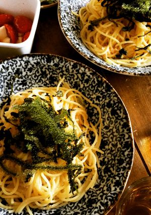 海ぶどうと明太子のプチプチ和風パスタ-レシピのメイン写真