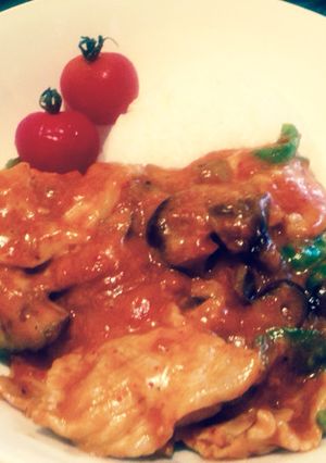 辛〜い!!ナスとチーズのミートソース丼-レシピのメイン写真