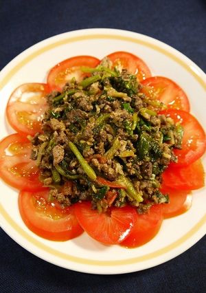 カツオとほうれん草のスパイス炒め-レシピのメイン写真