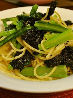 小松菜と海苔のオイルパスタ-レシピのメイン写真