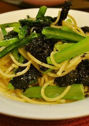 小松菜と海苔のオイルパスタ-レシピのメイン写真