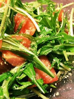 トマトと水菜のシャキシャキサラダ-レシピのメイン写真