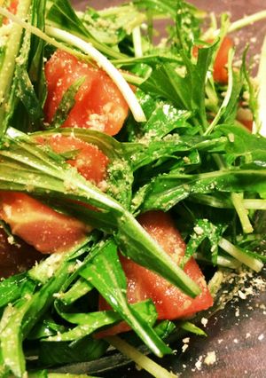 トマトと水菜のシャキシャキサラダ-レシピのメイン写真