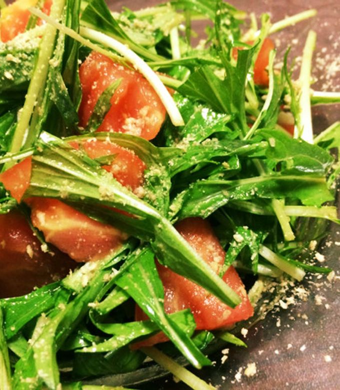 トマトと水菜のシャキシャキサラダ-レシピのメイン写真