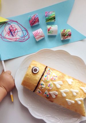 豆腐クリームで鯉のぼりロールケーキ-レシピのメイン写真