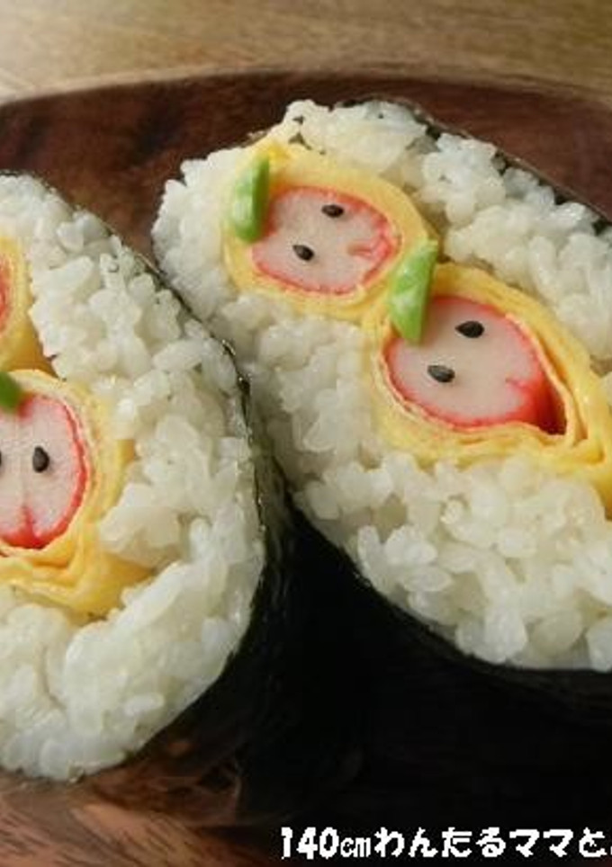 簡単★りんご卵焼きのデコおにぎらず♪-レシピのメイン写真
