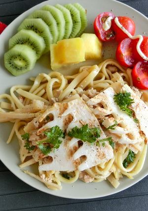 シャキうま☆筍と鶏ひき肉のパスタ-レシピのメイン写真