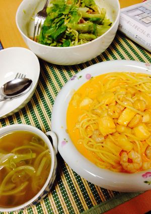 簡単安！トマトとシーフードのミルクパスタ-レシピのメイン写真
