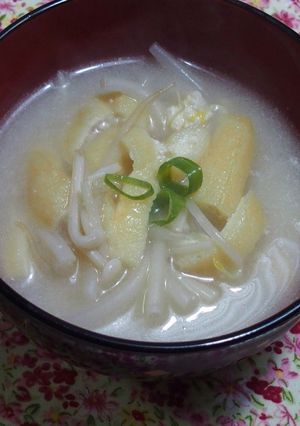 えのきともやしの油揚げ入り味噌汁♪-レシピのメイン写真