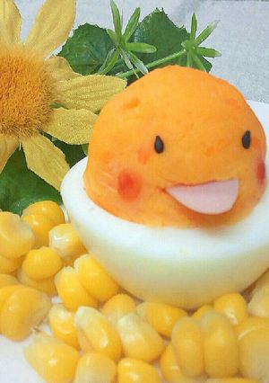 キャラ弁☆ゆで卵の味噌マヨdeひよこ-レシピのメイン写真