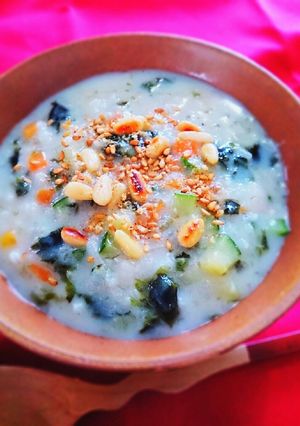 韓国海苔の豆乳薬膳粥〜咳が出るときに〜-レシピのメイン写真