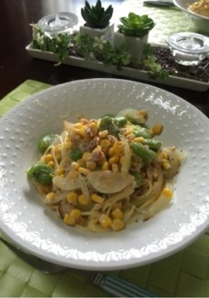 空豆のスープパスタ-レシピのメイン写真