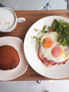 ダイエット!レンジで簡単ベーコンエッグ-レシピのメイン写真