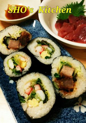 サラダ巻き トンカツリメイク お寿司♪-レシピのメイン写真
