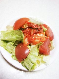 キムチトマトレタスサラダ-レシピのメイン写真
