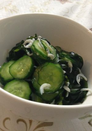 簡単！胡瓜とわかめと釜揚げしらすの酢の物-レシピのメイン写真