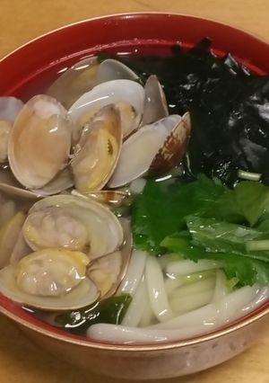 時短アサリうどん-レシピのメイン写真