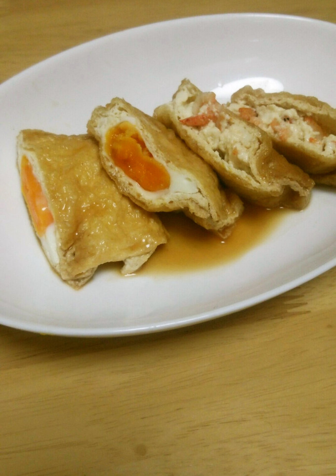 卵と桜えび豆腐のきんちゃく煮-レシピのメイン写真