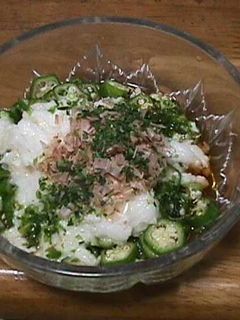 磯の香りのする長芋とおくらの和え物-レシピのメイン写真