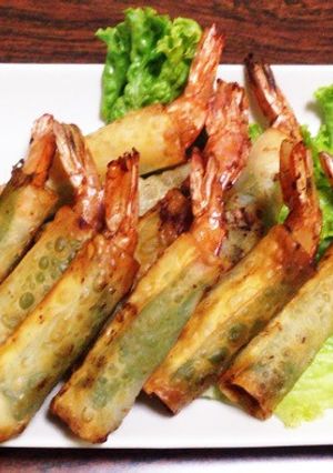おつまみにも！海老の大葉巻き揚げ-レシピのメイン写真