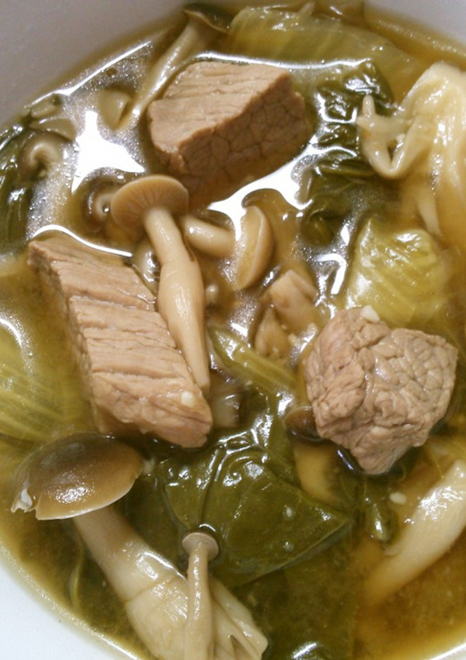 簡単　チンゲン菜　きのこと　牛肉の中華煮-レシピのメイン写真