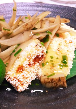 変わり揚げ✿牛蒡餡とメカジキしんびき揚げ-レシピのメイン写真